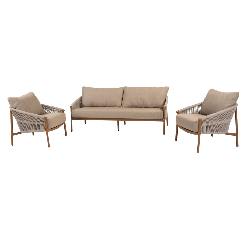 MILOS Set mobilier terasă/grădină, 2 fotolii, canapea și măsuță