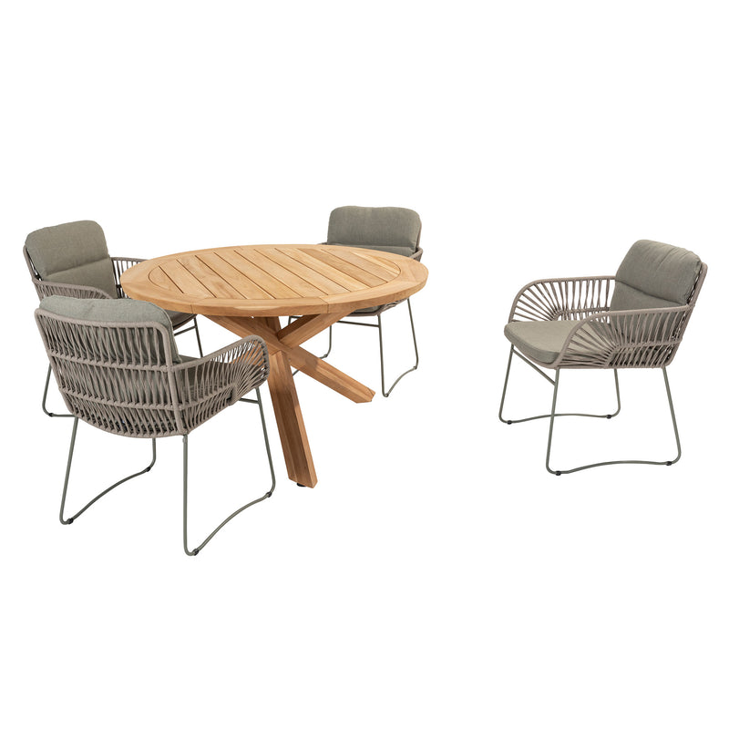 MURCIA Set mobilier terasă/grădină, 4 scaune și masă