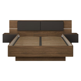 LUBLIN Set mobilier dormitor, pat, 2 noptiere și LED inclus