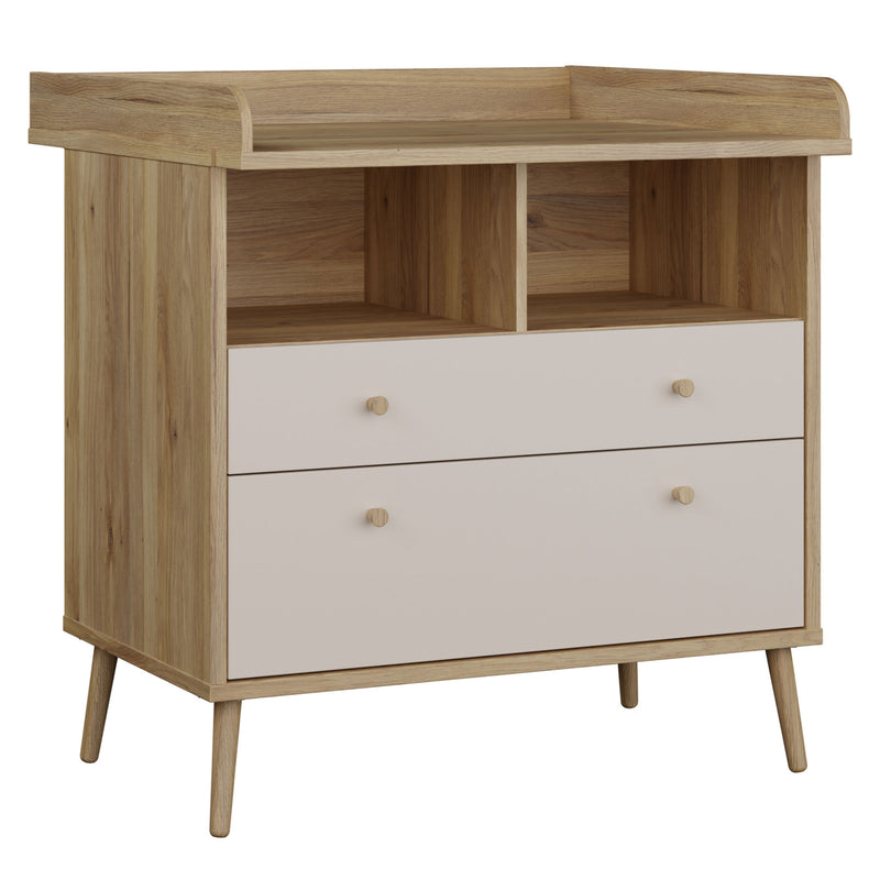 ANYA Comodă copii, 2 sertare, nișă și suport de înfășat