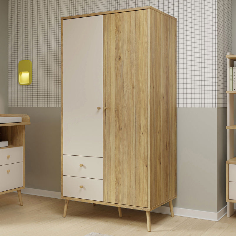 ANYA Dulap copii, 2 uși, 2 sertare