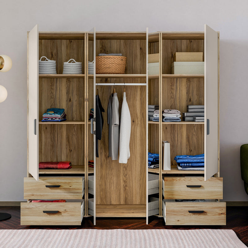 NATE Dulap 4 uși, 4 sertare