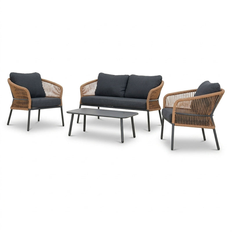 VENCE Set mobilier terasă/grădină, 2 fotolii, canapea și măsuță