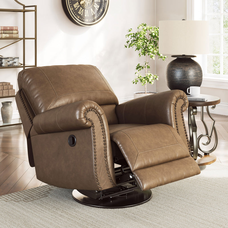 MATTHEW Fotoliu rotativ cu recliner manual, stofă