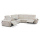 DUNKLIN Ansamblu 2 reclinere electrice, mecanism tetiere, wireless charger, depozitare, boxă sunet, măsuță lucru, stofă