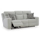JOPLIN Canapea 3 locuri, 2 reclinere electrice, perne decor incluse, stofă