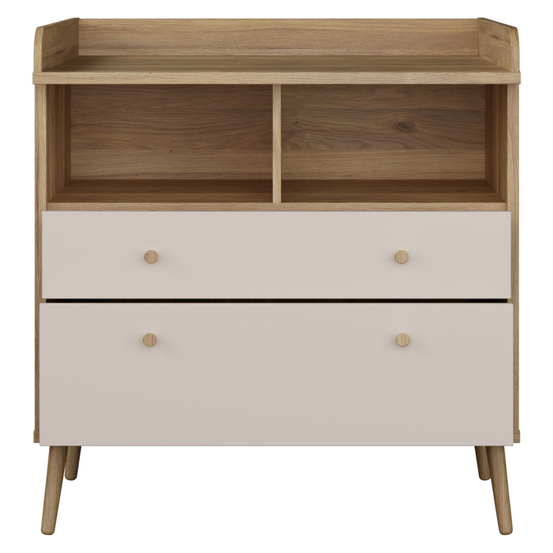 ANYA Comodă copii, 2 sertare, nișă și suport de înfășat