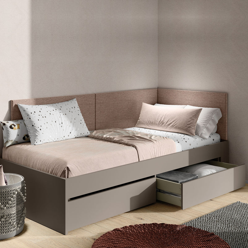 RONNIE Pat glisant copii, 90x200cm, somieră și 2 sertare incluse