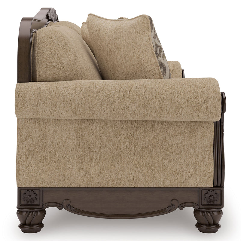 LEGRAND Canapea 3 locuri, 4 perne decor incluse, stofă