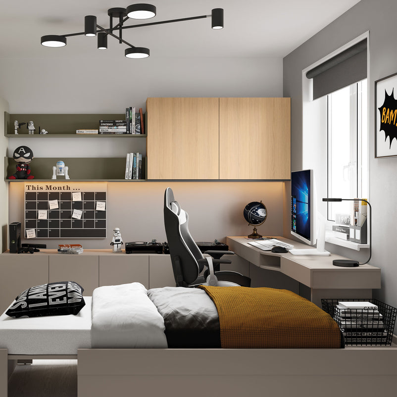 RONNIE Blat birou copii, 3 sertare, 1 laterală stânga/dreapta