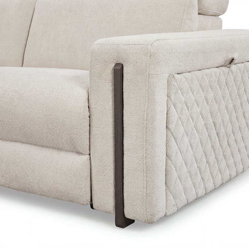 DUNKLIN Ansamblu 2 reclinere electrice, mecanism tetiere, wireless charger, depozitare, boxă sunet, măsuță lucru, stofă