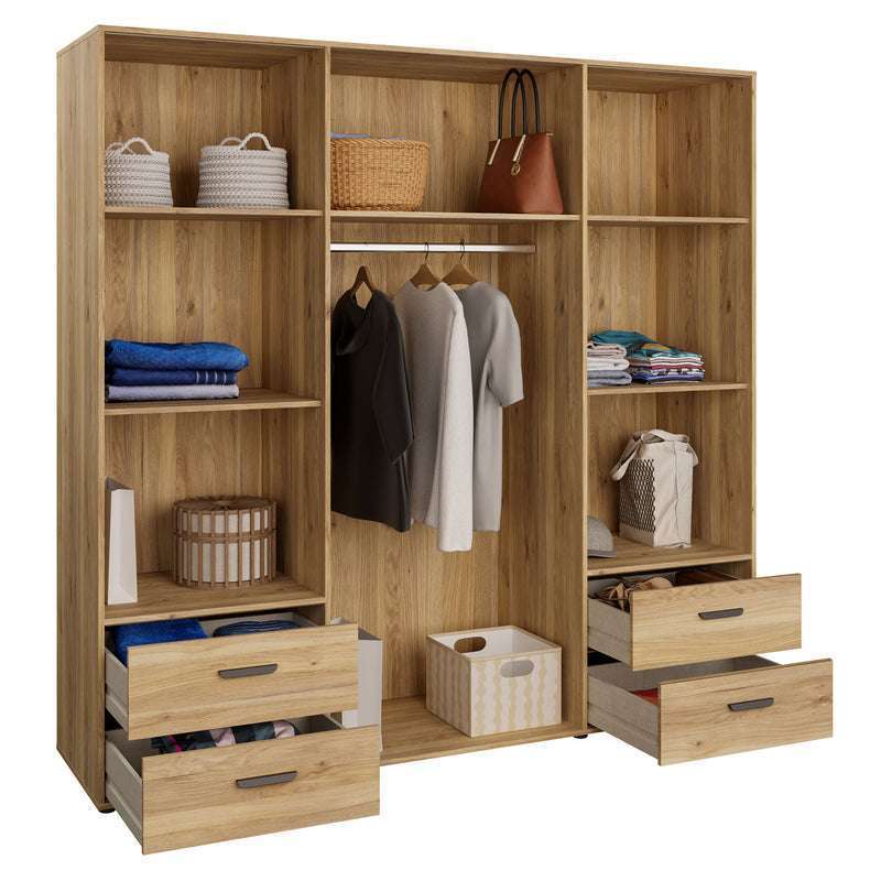 NATE Dulap 4 uși, 4 sertare