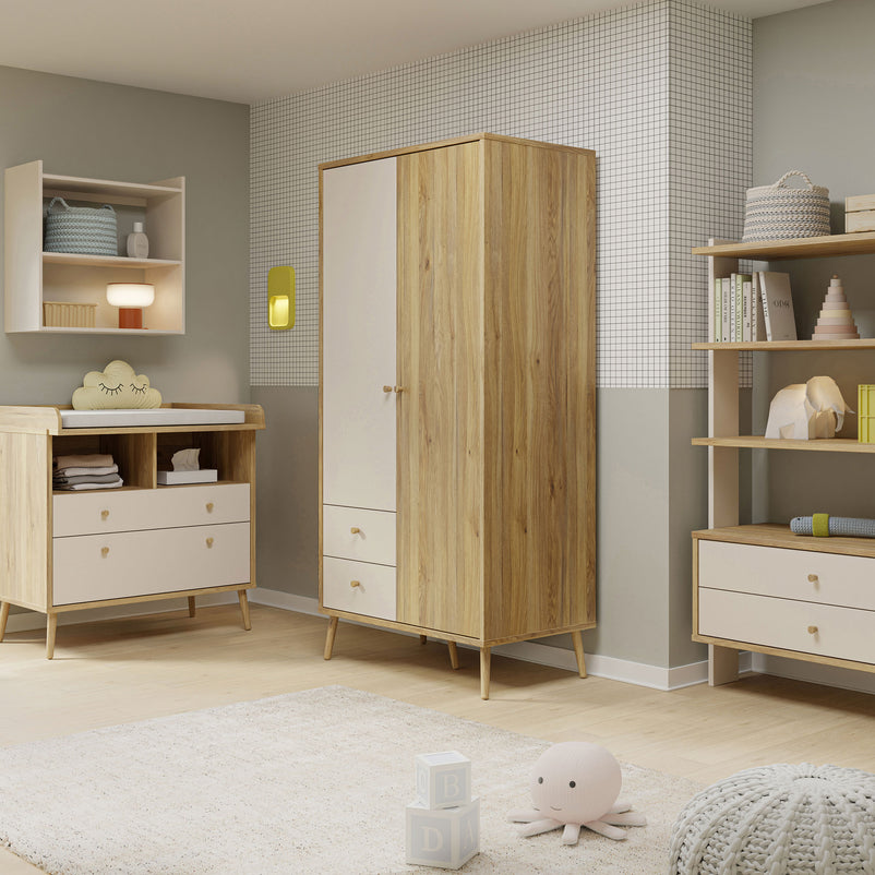 ANYA Dulap copii, 2 uși, 2 sertare