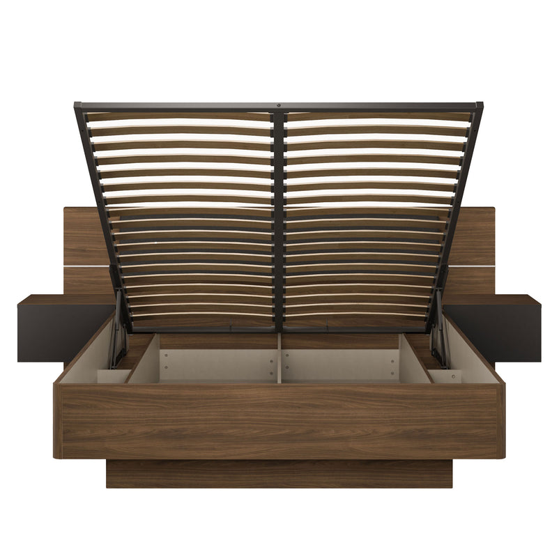 LUBLIN Set mobilier dormitor, pat, 2 noptiere și LED inclus