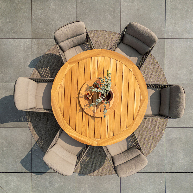 MORETTI Set mobilier terasă/grădină, 6 scaune și masă
