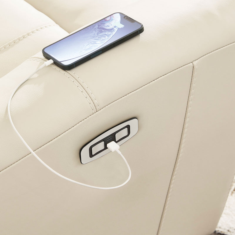 SUTTON Canapea 3 locuri, 2 reclinere electrice, piele
