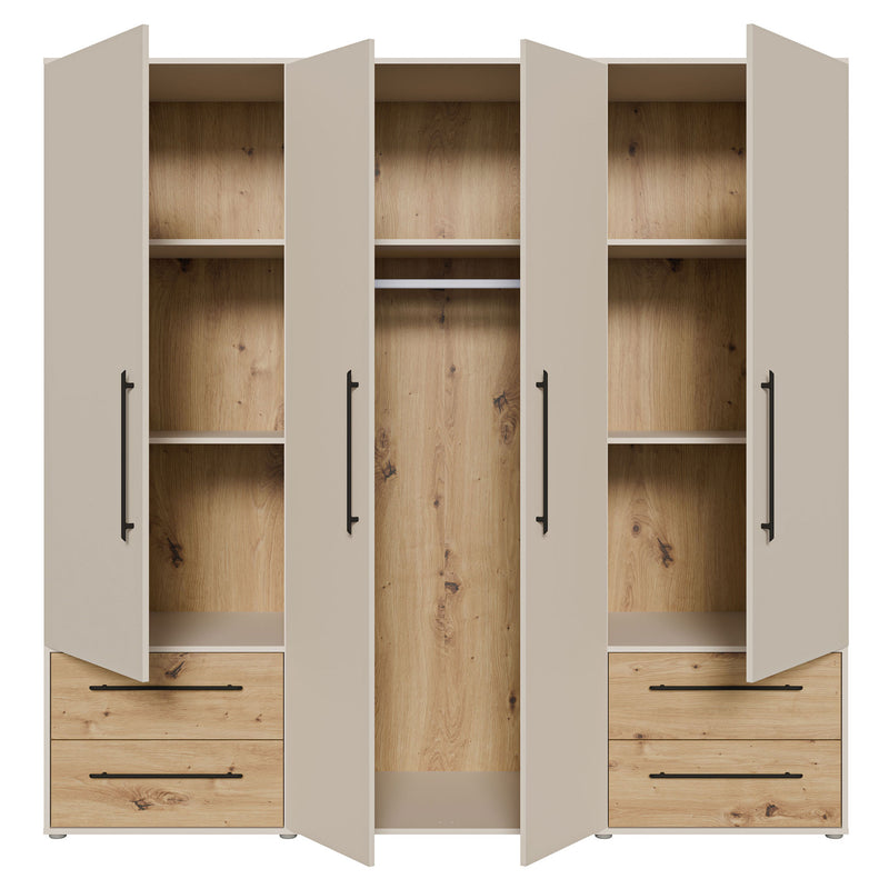 NATE Dulap 4 uși, 4 sertare