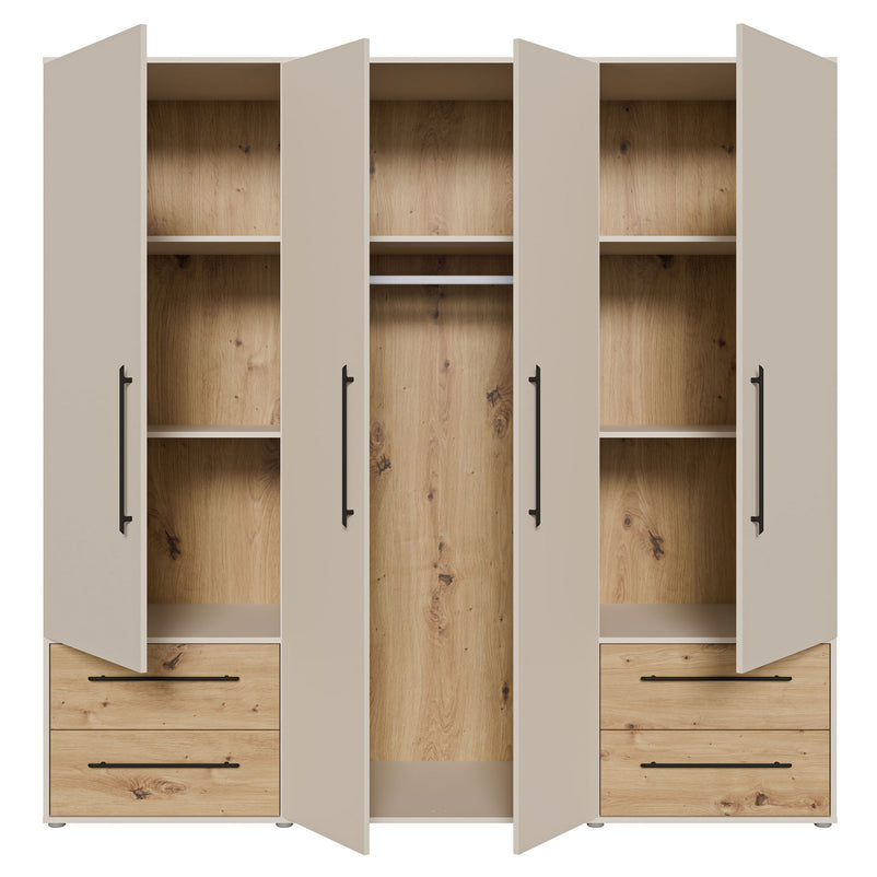 NATE Dulap 4 uși, 4 sertare