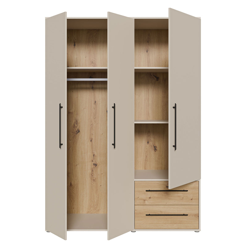 NATE Dulap 3 uși, 2 sertare