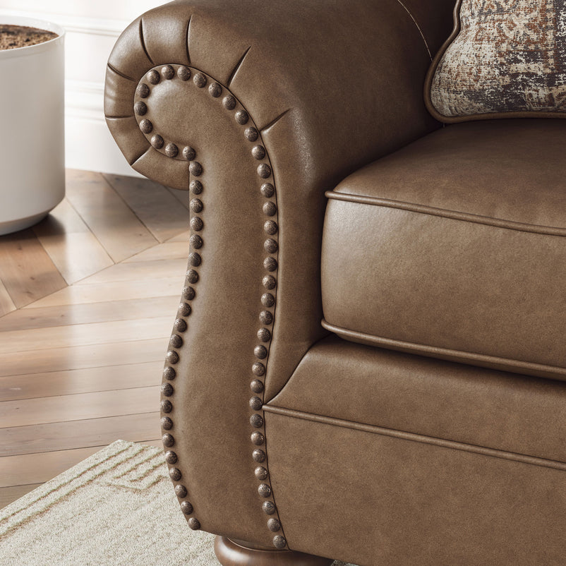 MATTHEW Canapea 3 locuri, perne decorative incluse, stofă