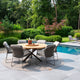MORETTI Set mobilier terasă/grădină, 6 scaune și masă