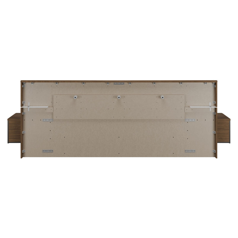 LUBLIN Set mobilier dormitor, pat, 2 noptiere și LED inclus