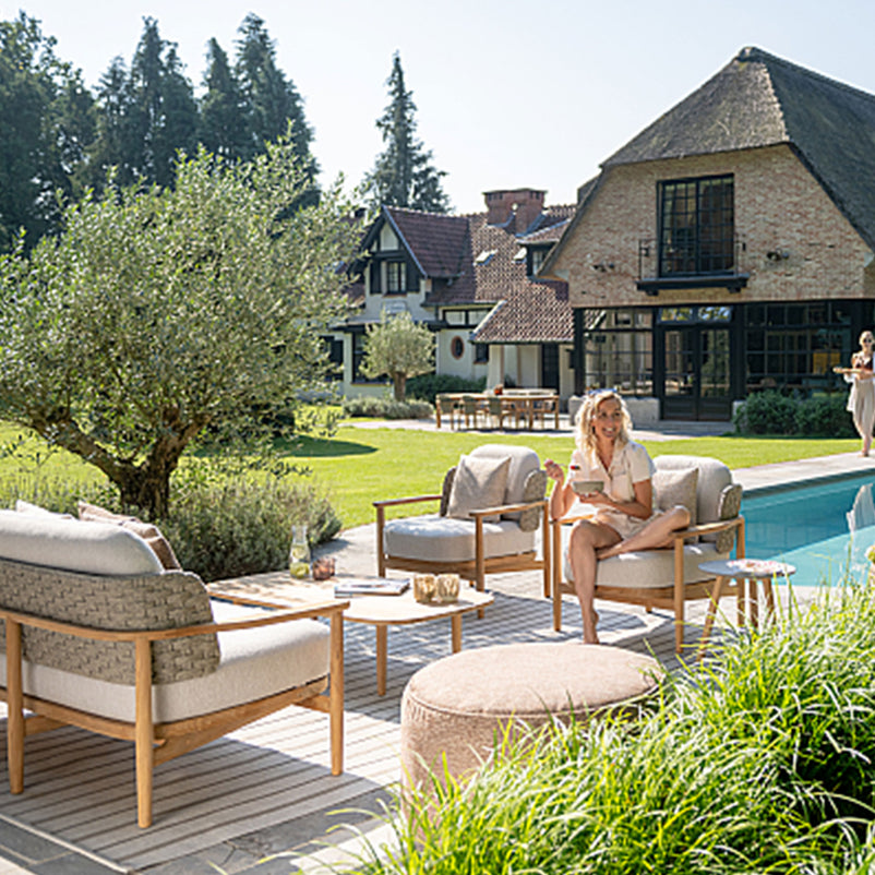 BOHO Set mobilier terasă/grădină, 2 fotolii, canapea și măsuță