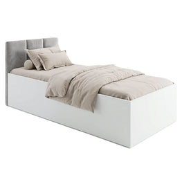 MODE WHITE Pat copii 90x200, ladă depozitare, somieră inclusă