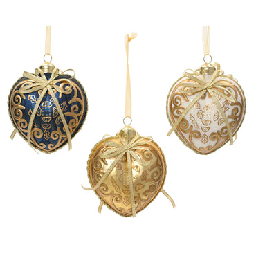 HEARTS Set 3 globuri, sticlă