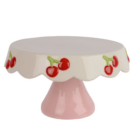 CHERRY Platou cu picior, porțelan, D.24cm