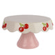 CHERRY Platou cu picior, porțelan, D.24cm
