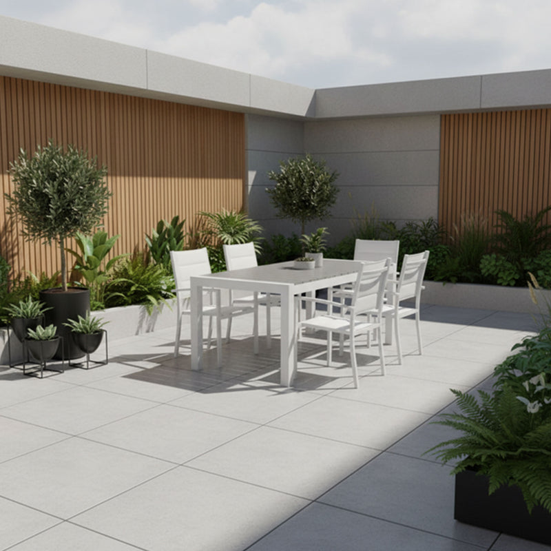 ENCORE/DRESDEN Set mobilier terasă/grădină, 6 scaune și masă extensibilă