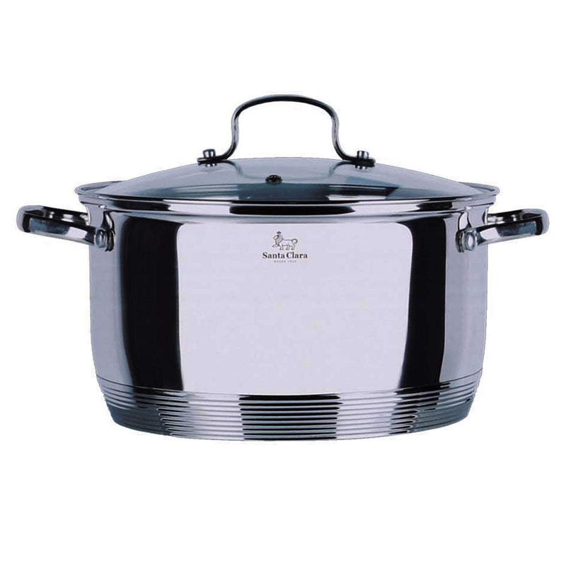 SANTA CLARA Oală cu capac, inox, D.24cm