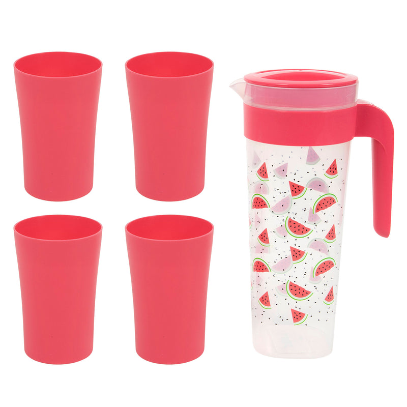 MELON Set 4 pahare și carafă, plastic