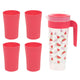 MELON Set 4 pahare și carafă, plastic