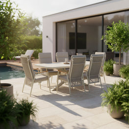 PERUGIA Set mobilier terasă/grădină, 6 scaune și masă