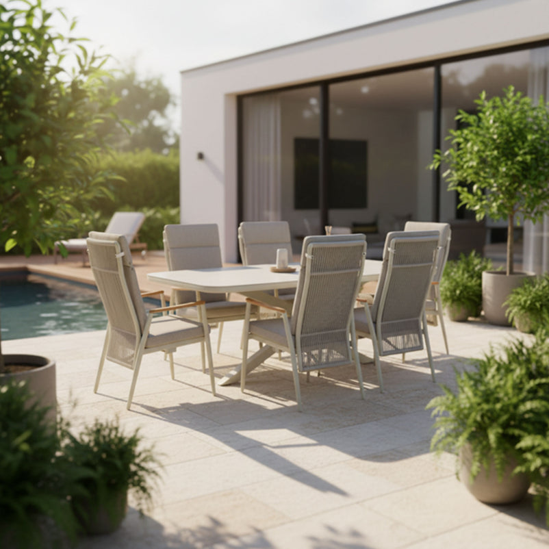 PERUGIA Set mobilier terasă/grădină, 6 scaune și masă