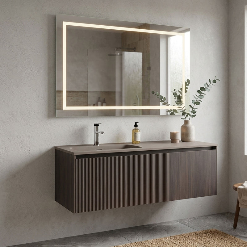 CRIO/RADIANCE Set mobilier baie, mască lavoar, lavoar, oglindă LED