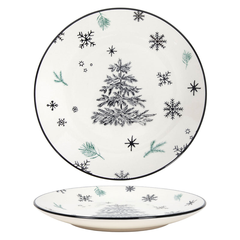 SNOWFLAKE TREE Farfurie fel principal, ceramică, D.26.5cm