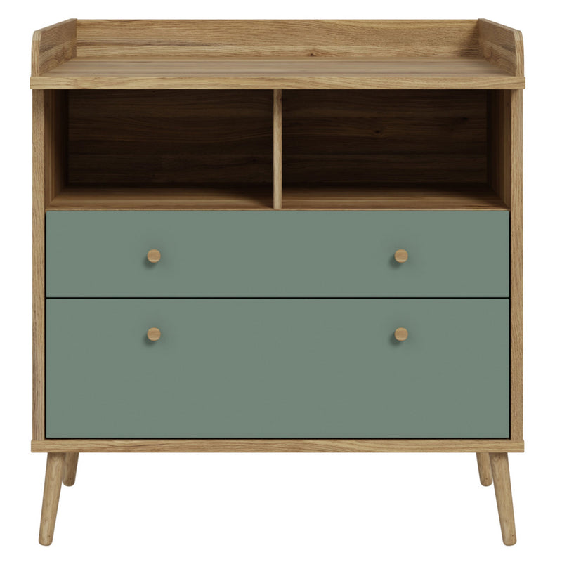 MIRACLE Comodă copii, 2 sertare, nișă și suport de înfășat