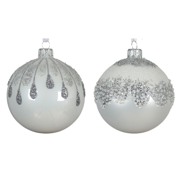 FROZEN Set 2 globuri, sticlă, D.8cm
