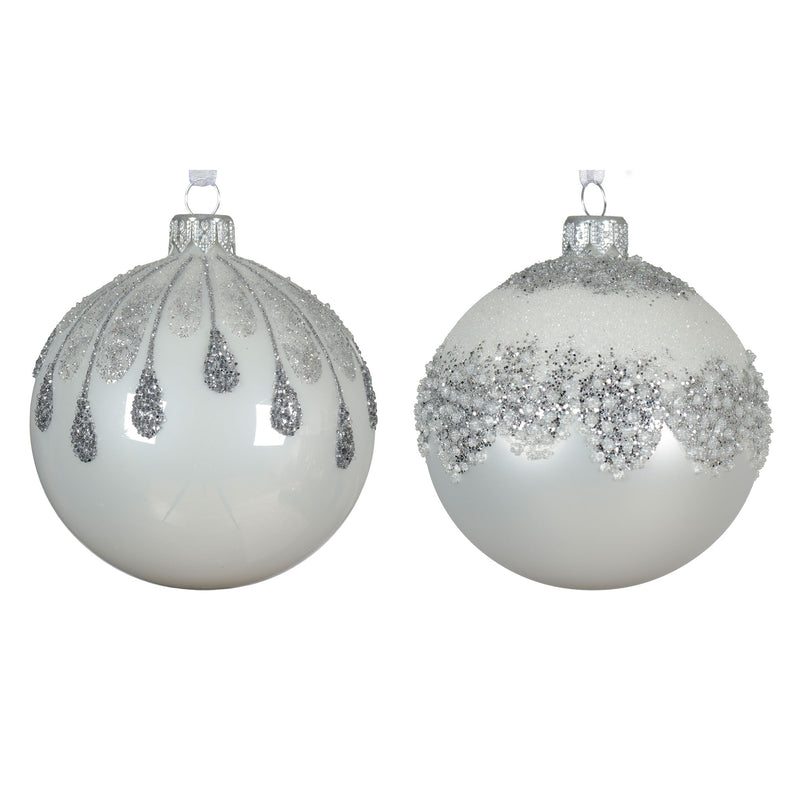 FROZEN Set 2 globuri, sticlă, D.8cm