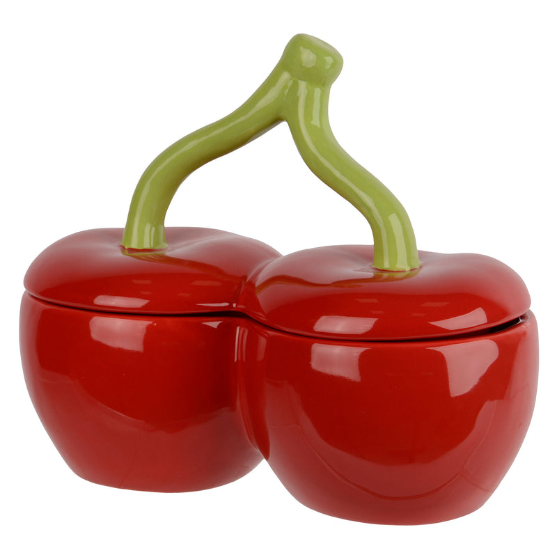 CHERRIES Recipient cu capac, porțelan, D.10cm