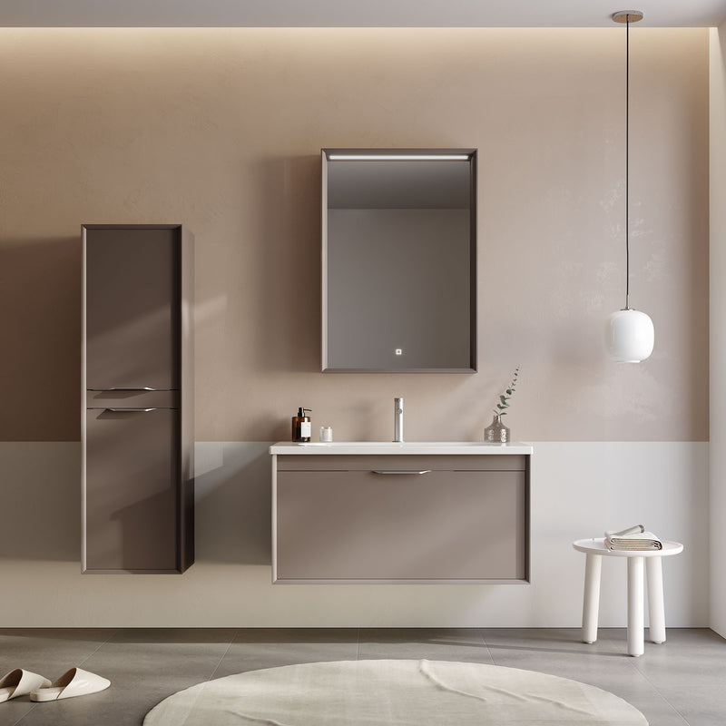 CLAY Set mobilier baie, mască lavoar, lavoar, oglindă, dulap