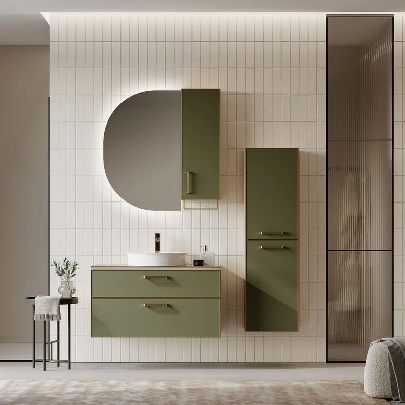 SALERNO Set mobilier baie, mască lavoar, lavoar, dulap baie, oglindă