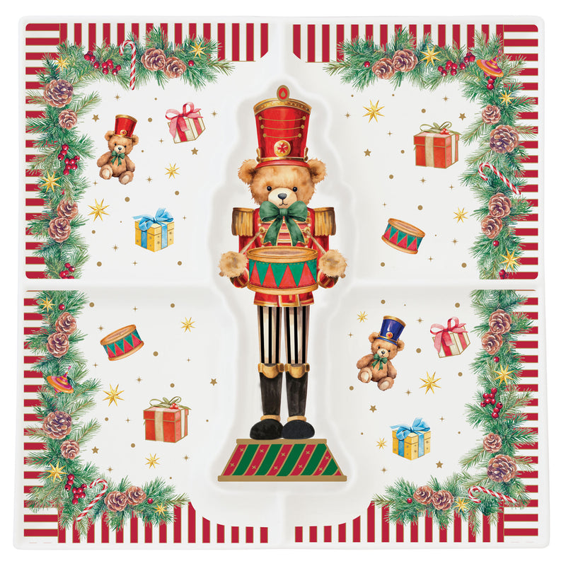 CHRISTMAS TEDDY Platou servire