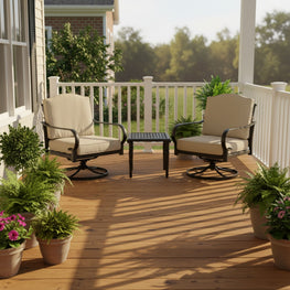 LAUREL Set mobilier terasă/grădină, 2 fotolii și măsuță colț