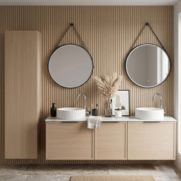ARTEMIDE/HORIK/SANSA  Set mobilier baie, mască lavoar, lavoar, top, 2 oglinzi, dulap înalt