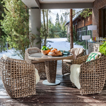 DINASTY Set mobilier terasă/grădină, 4 fotolii și masă