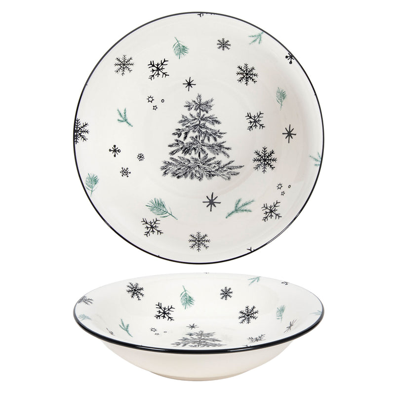 SNOWFLAKE TREE Farfurie supă, ceramică, D.21cm